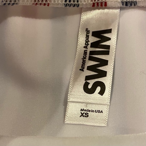 American Apparel Swim High Waisted Bathing Suit Bottoms Vertical Stripes - Picture 4 of 4